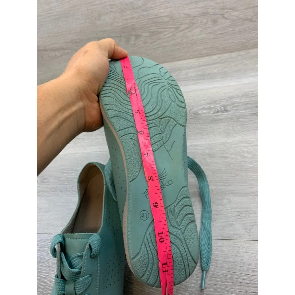 Dansko Women's Honor Teal Blue Perforated Leather Lace Up Sneakers Comfort Shoes